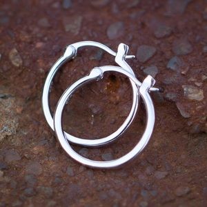Men's Sterling Silver Hoop Earrings